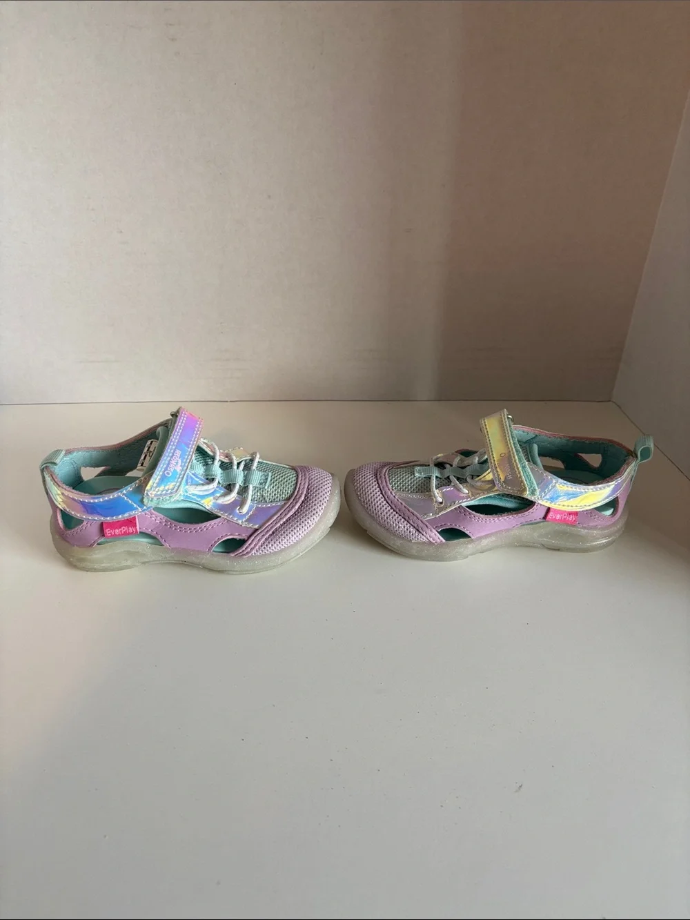 OshKosh B'gosh Purple Iridescent Hook-and-Loop Sandals